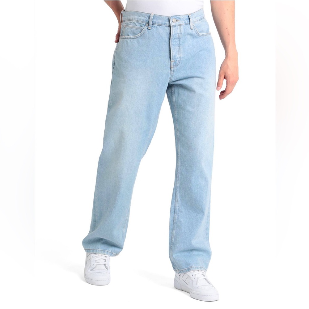 Topman Light Blue Relaxed Men's Jeans - Picture 2 of 3
